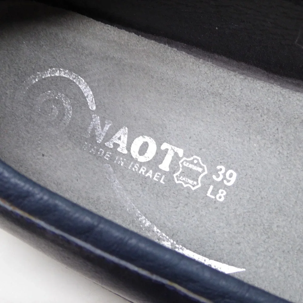 Naot Taupo Womens Flats Navy Blue Leather Comfort Slip On Shoes Size 8